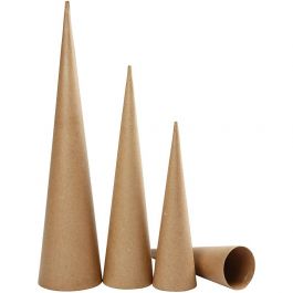 Tall Cones, H: 30-40-50 cm, D 8-9-11,5 cm, 3 pc/ 1 pack [HOB-265040]