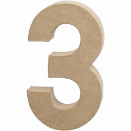 Number, 3, H: 20,2 cm, W: 11,8 cm, thickness 2,5 cm, 1 pc [HOB-26631]