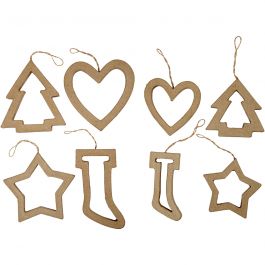 Christmas Ornaments, H: 9+12 cm, 24 pc/ 1 pack [HOB-26802]