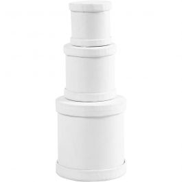 Drum boxes, white, H: 4+5+7 cm, D 4+5+6,5 cm, 1 set [HOB-26803]