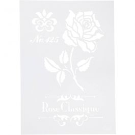 Stencil , rose, A4, 210x297 mm, 1 pc [HOB-26975]