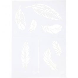 Stencil , feathers, A4, 210x297 mm, 1 pc [HOB-26978]
