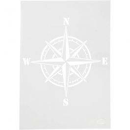 Stencil , compass, A4, 210x297 mm, 1 pc [HOB-26980]