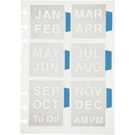 Stencil, months, 12,5x17,5 cm, 1 sheet [HOB-26982]