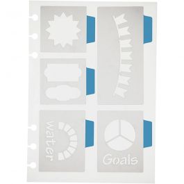 Stencil, 5 big motives, 12,5x17,5 cm, 1 sheet [HOB-26984]