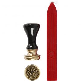 Wax Seal Set, red, D 17 mm, 1 set [HOB-270281]