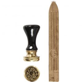 Wax Seal Set, gold, D 17 mm, 1 set [HOB-270282]