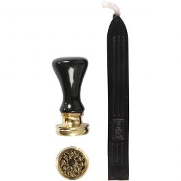 Wax Seal Set, black, D 17 mm, 1 set [HOB-270284]