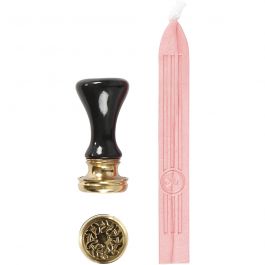Wax Seal Set, light red, D 17 mm, 1 set [HOB-270286]
