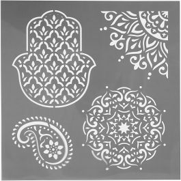 Stencil, ethnic motives, size 30,5x30,5 cm, thickness 0,31 mm, 1 sheet [HOB-27100]