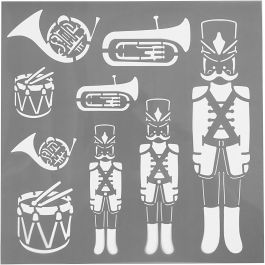 Stencil, nutcracker, size 30,5x30,5 cm, thickness 0,31 mm, 1 sheet [HOB-27102]