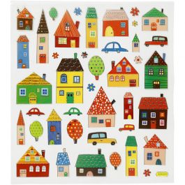Stickers, city, 15x16,5 cm, 1 sheet [HOB-27189]