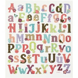 Stickers, alfabeth, 15x16,5 cm, 1 sheet [HOB-27190]