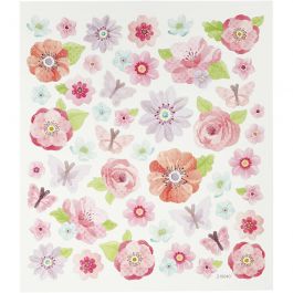 Stickers, spring flowers, 15x16,5 cm, 1 sheet [HOB-27192]