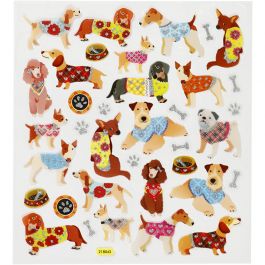 Stickers, dogs, 15x16,5 cm, 1 sheet [HOB-27198]