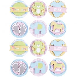 3D Baby Stickers, baby, D 35 mm, 1 sheet [HOB-27693]