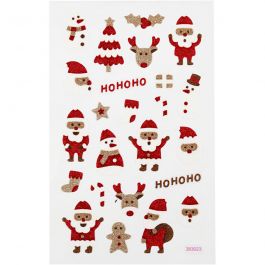 Glitter Stickers, Santas, 10x16 cm, 1 sheet [HOB-280013]