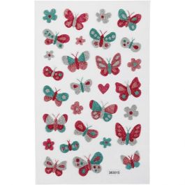Glitter Stickers, butterflies, 10x16 cm, 1 sheet [HOB-280018]