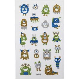 Glitter Stickers, aliens, 10x16 cm, 1 sheet [HOB-280020]