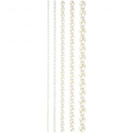 Half Pearls, white, size 2-8 mm, 140 pc/ 1 pack [HOB-28316]