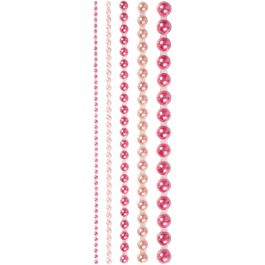 Half Pearls, pink, size 2-8 mm, 140 pc/ 1 pack [HOB-28320]