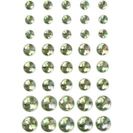 Rhinestones, green, size 6+8+10 mm, 40 pc/ 1 pack [HOB-28322]