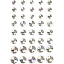 Rhinestones, crystal, size 6+8+10 mm, 40 pc/ 1 pack [HOB-28326]