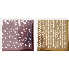 Deco Foil and transfer sheet, 15x15 cm, 2x2 sheet/ 1 pack [HOB-283555]