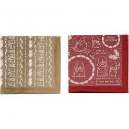 Deco Foil and transfer sheet, gold, red, Traditional Christmas, 15x15 cm, 2x2 sheet/ 1 pack [HOB-283557]