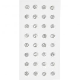 Rhinestones, silver, D 8 mm, 32 pc/ 1 pack [HOB-283818]