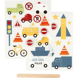Rub-on Sticker, transport, 12,2x15,3 cm, 1 pack [HOB-283961]