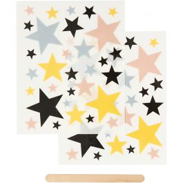 Rub-on Sticker, stars, 12,2x15,3 cm, 1 pack [HOB-283963]
