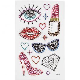 Diamond stickers, ready for the party, 10x16 cm, 1 sheet [HOB-284031]
