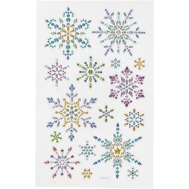 Diamond stickers, snowflakes, 10x16 cm, 1 sheet [HOB-284033]