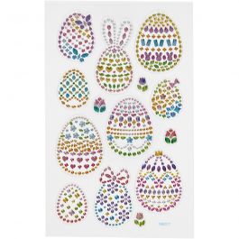 Diamond stickers, Easter eggs, 10x16 cm, 1 sheet [HOB-284036]