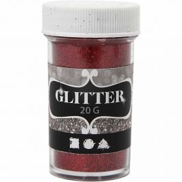 Glitter, red, 20 g/ 1 tub [HOB-284283]