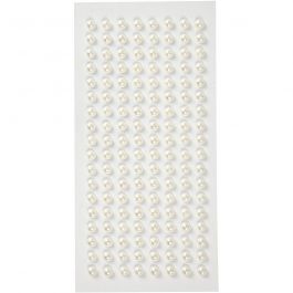 Half-beads, white, D 5 mm, 144 pc/ 1 pack [HOB-28434]