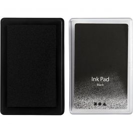 Ink Pad, black, H: 2 cm, size 9x6 cm, 1 pc [HOB-285330]