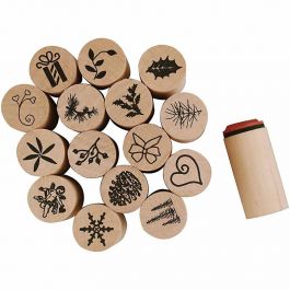Deco Art Stamps, Christmas, H: 26 mm, D 20 mm, 15 pc/ 1 pack [HOB-28580]