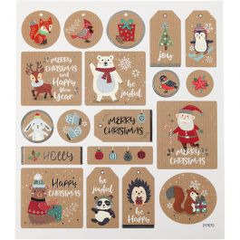 Stickers, Christmas stickers, 15x16,5 cm, 1 sheet [HOB-29045]