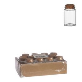 Glass Storage Cylinder with cork Ø 4.5cm and 7.5cm tall (12 pcs) [IFS-29145]