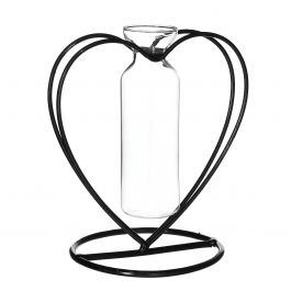 Metal heart with tube Ø10 h.10.5 cm (6 pcs) [IFS-29293]