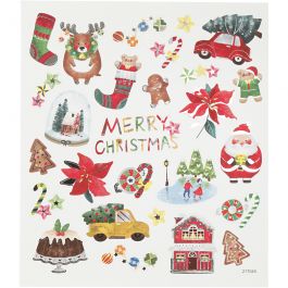 Stickers, everything for Christmas, 15x16,5 cm, 1 sheet [HOB-298901]