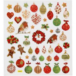 Stickers, Christmas baubles and decoration, 15x16,5 cm, 1 sheet [HOB-298931]