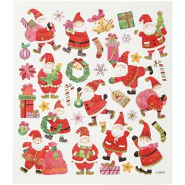 Stickers, happy Father Christmas, 15x16,5 cm, 1 sheet [HOB-298951]