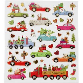 Stickers, driving home for Christmas, 15x16,5 cm, 1 sheet [HOB-298961]