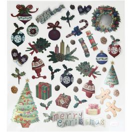 Stickers, old-fashioned Christmas, 15x16,5 cm, 1 sheet [HOB-298971]