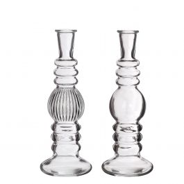 Candle holder Florance Transparent H: 28 x Ø9 cm (6 Pcs) [IFS-29910]