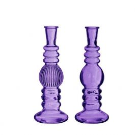 Candle holder Florance Purple H: 23 x Ø8,5 cm (6 Pcs) [IFS-29909]