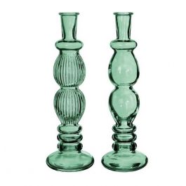 Candle holder Florance Green H: 28 x Ø9 cm (6 Pcs) [IFS-29918]